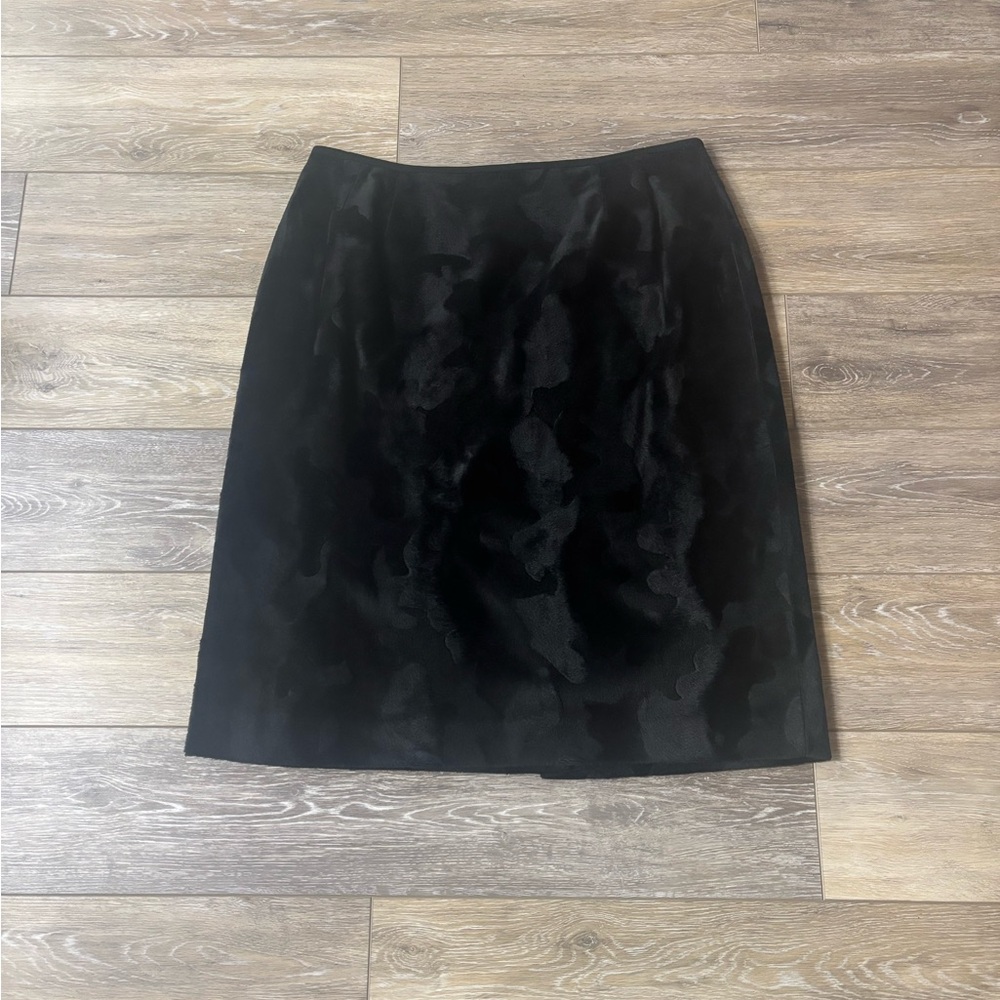 Anne Klein Black Velvet Skirt Sz 16 Classic Witchy Evening Goth Party RN 50610